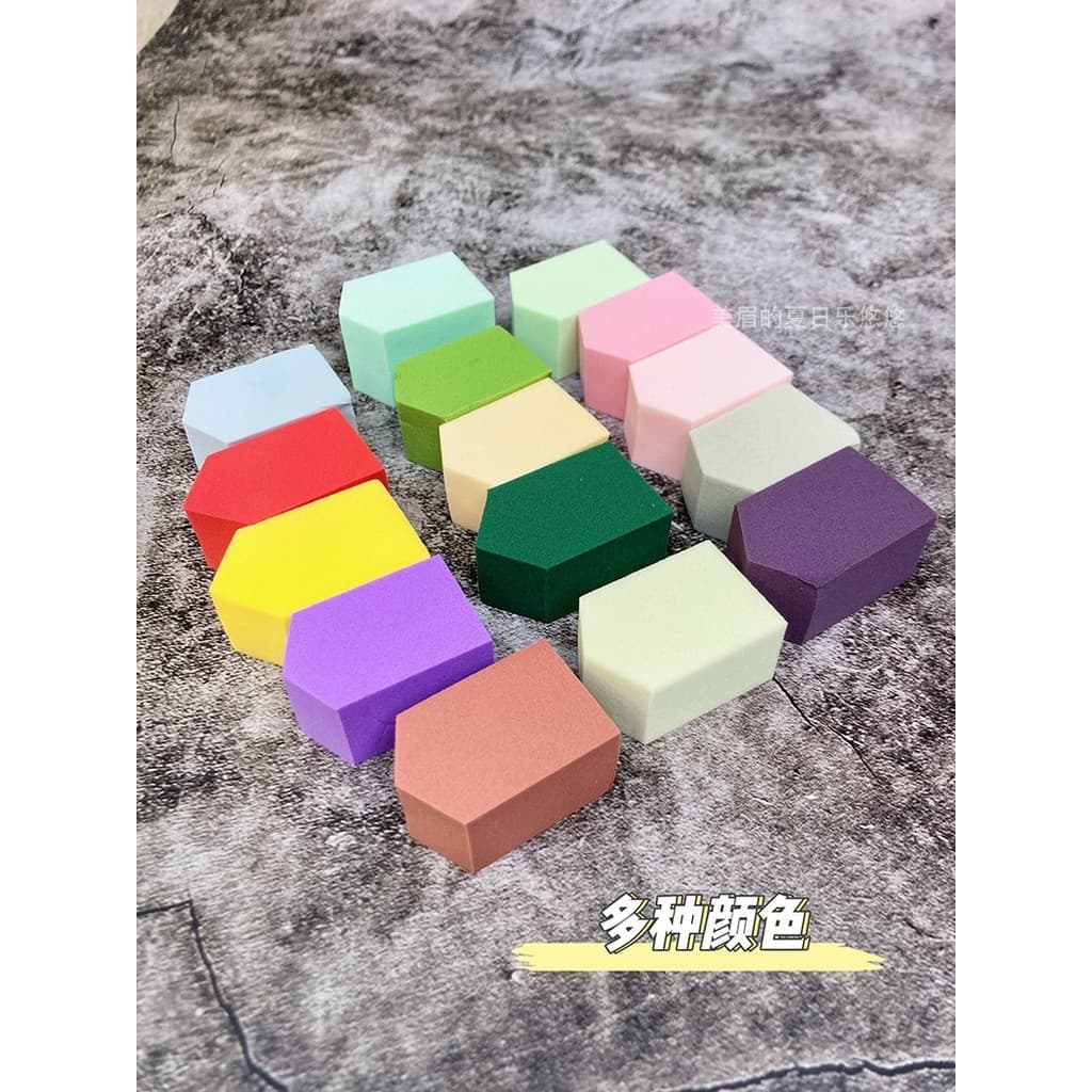100 peças apenas 9.9 misturado pequeno Puff Trapezoidal maquiagem esponja bola descartável molhado seco beleza ovo maqui