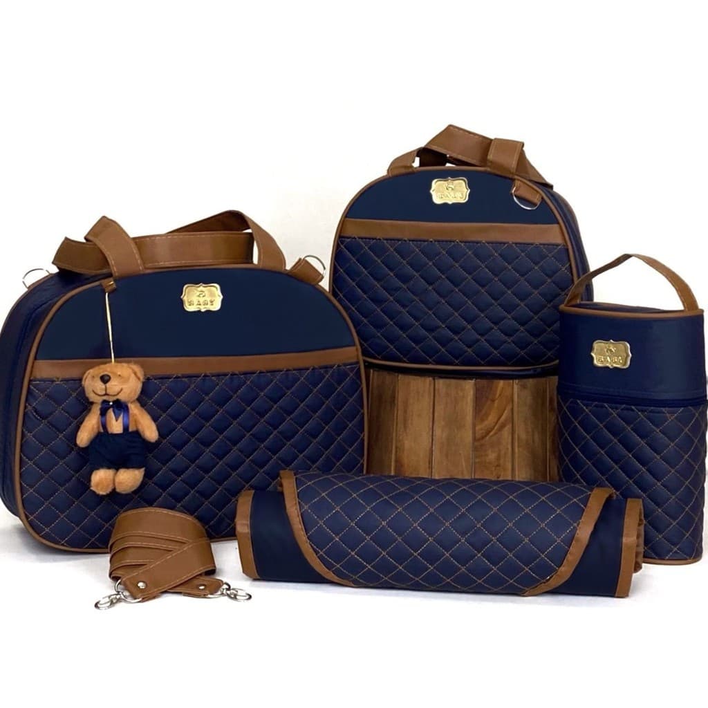 Kit Bolsas de Maternidade Tipo Mala Para Bebê Impermeável Térmico + Trocador