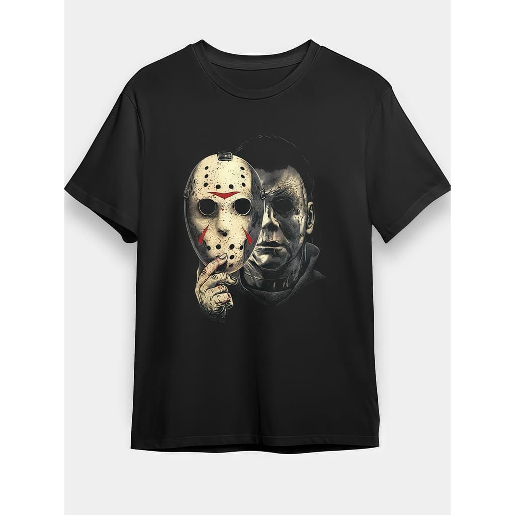 2026 Nova Camiseta Masculino Feminino Oversized Jason Voorhees Máscara Horror   100%  Halloween
