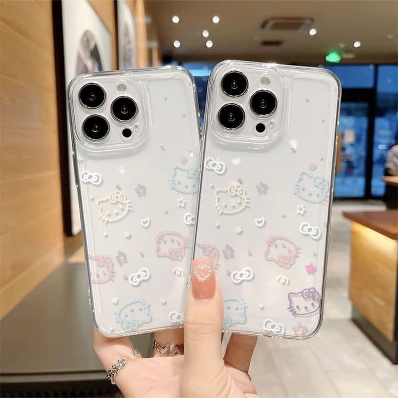 Capinha Redmi  poco x7 x6 F6 x5 pro 12 13 14 note 14 13 9 12 pro 4G/5G Hello Kitty transparente Anti-impacto