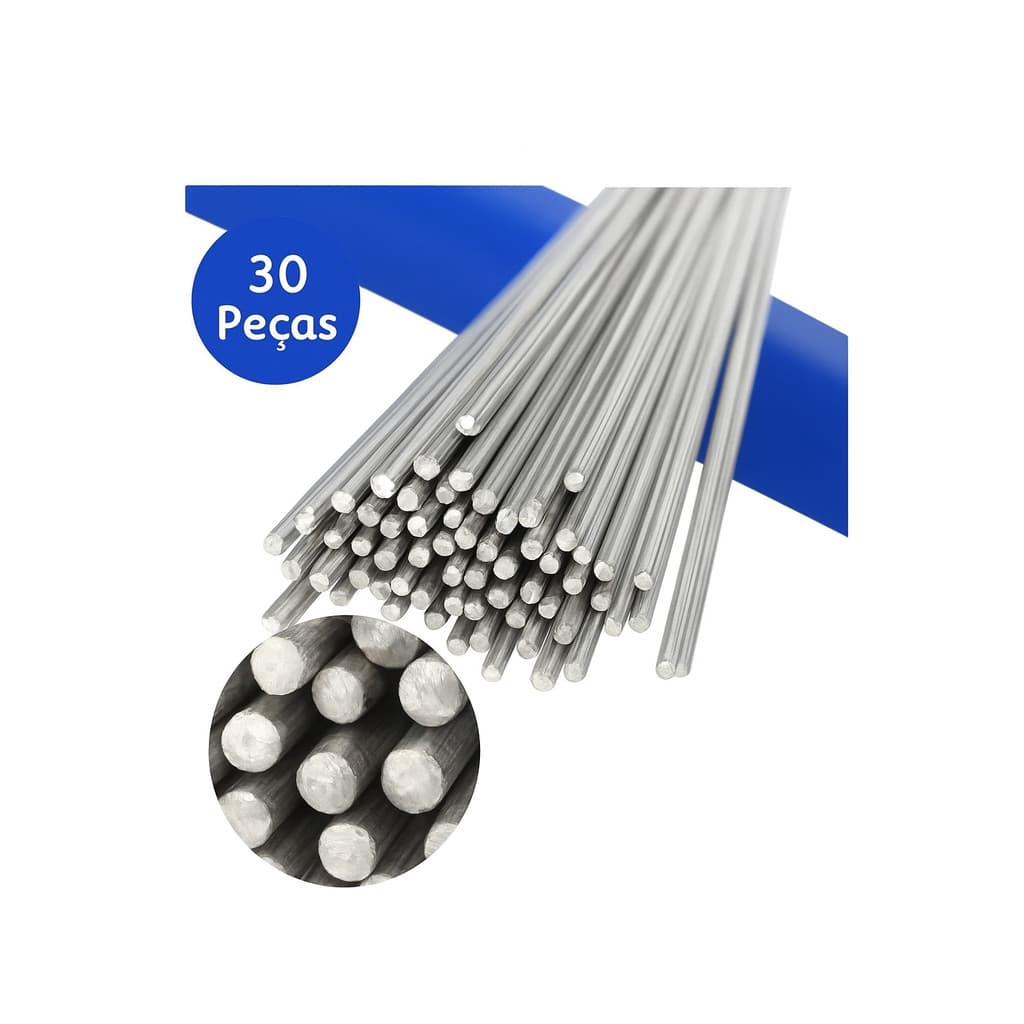30 Varetas Solda Mágica Alumínio com fluxo interno Baixa Temperatura Barra Ferro Inox Metal
