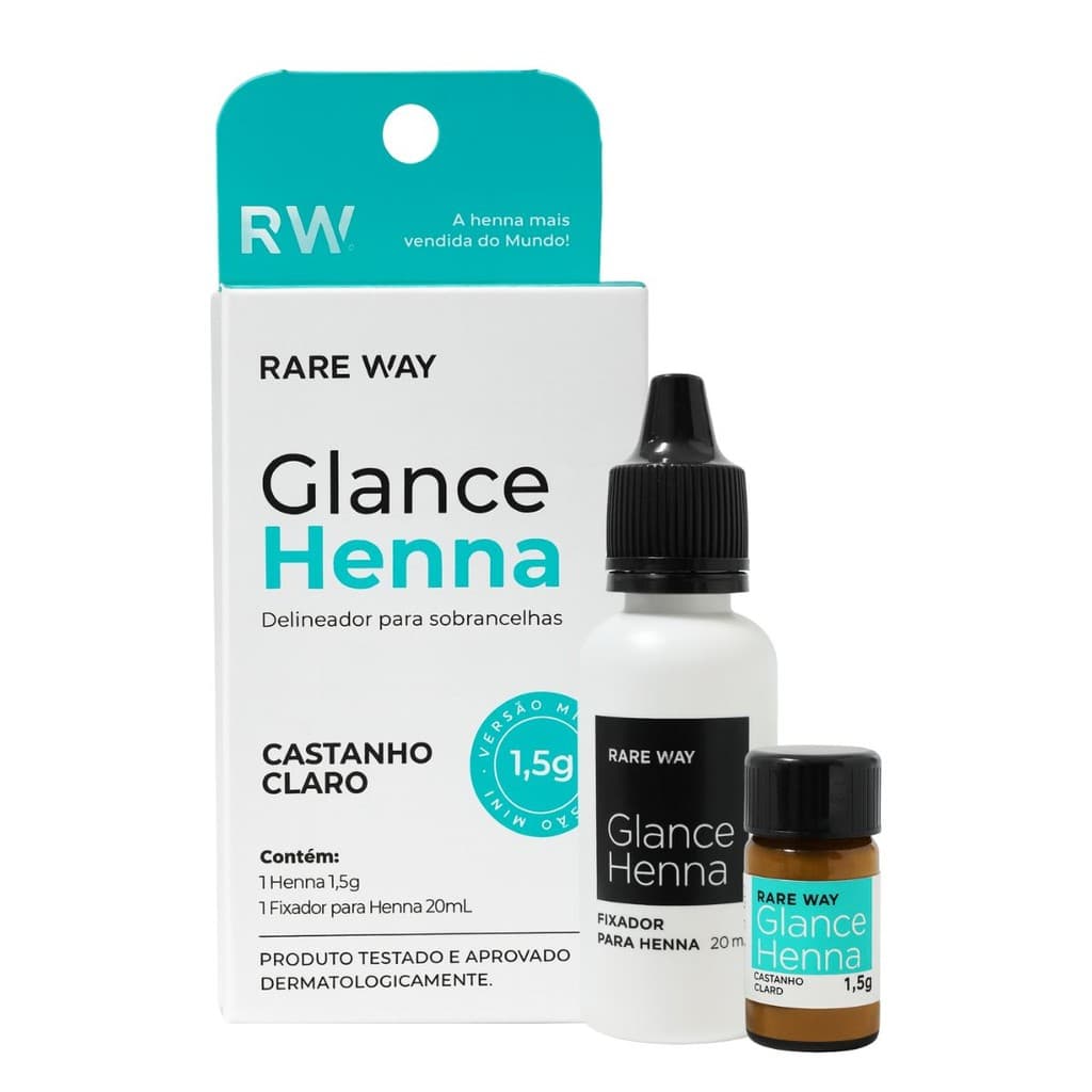 Henna Sobrancelha Glance Rare Way Mini 1,5 G Castanho Claro Designer Para Sobrancelha, Delineador De Sobrancelha