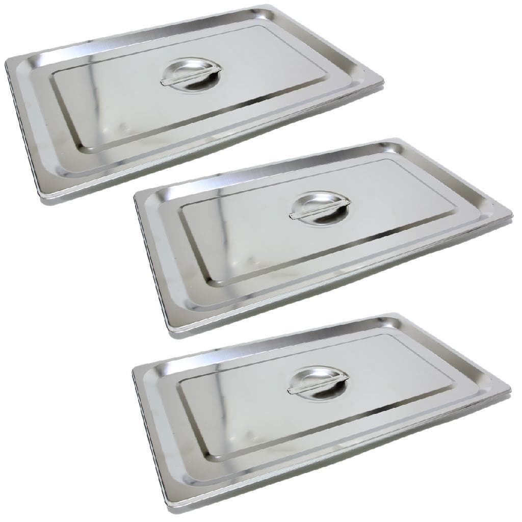 3 Tampas Para Cuba Gastronômica Gn 1/1 Inox Buffet Cozinha