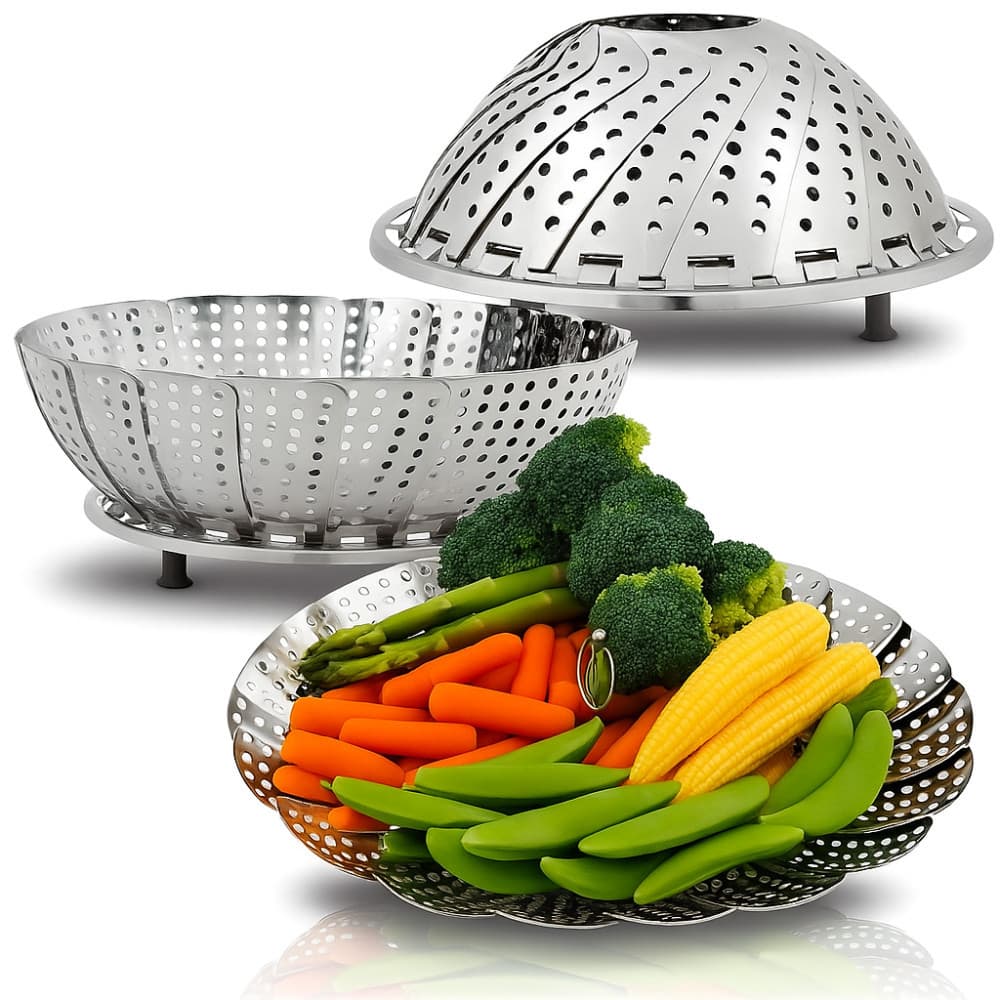 Cesto De Cozimento a vapor Vaporeira Inox Para Legumes Cozedor De Verduras