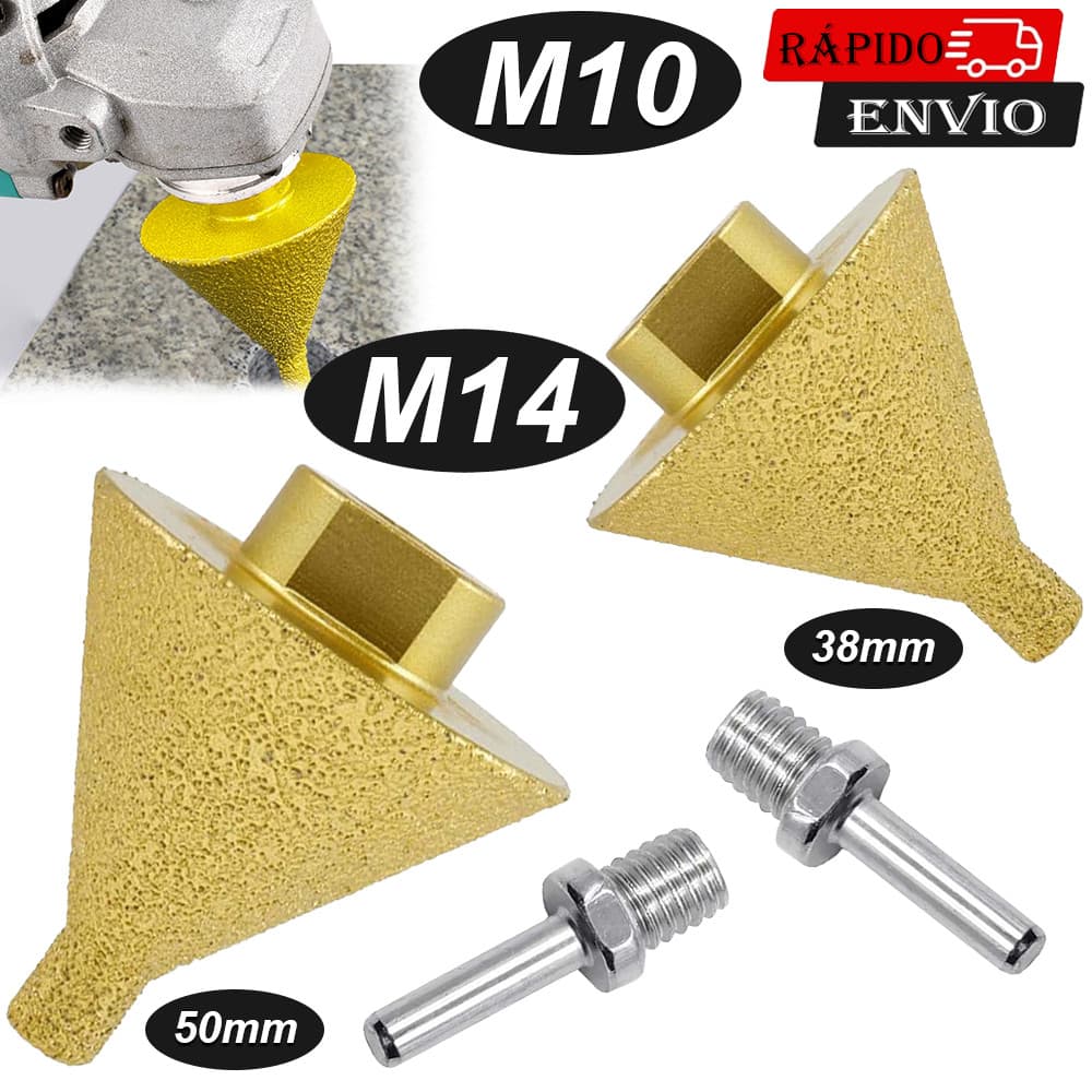 M10/M14 Broca Diamantada para Chanfro 38/50mm Serra Copo para Mármore e Alvenaria Broca com ponta de diamante