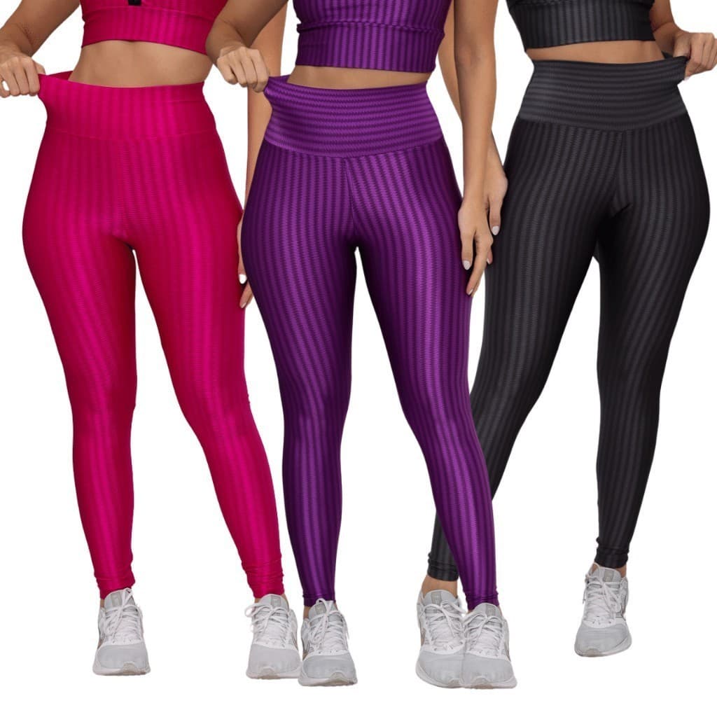 Calça Leg Legging 3D Feminina Academia Suplex Brilhoso