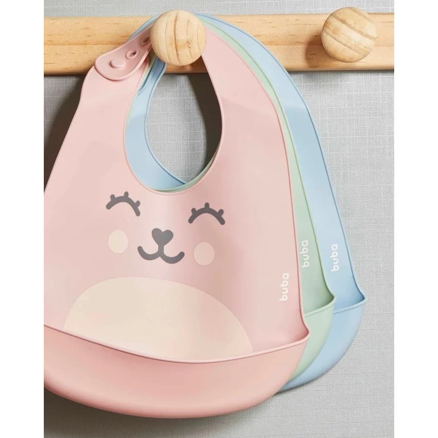 Babador Silicone Gumy Buba Bolso Migalhas | Ajustável Atóxico | Introdução Alimentar 3+ Meses