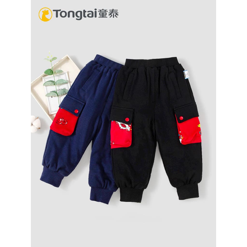 Tongtai masculino feminino calças de bebê crianças inverno engrossado acolchoado calças casuais bebê quente para fora ca