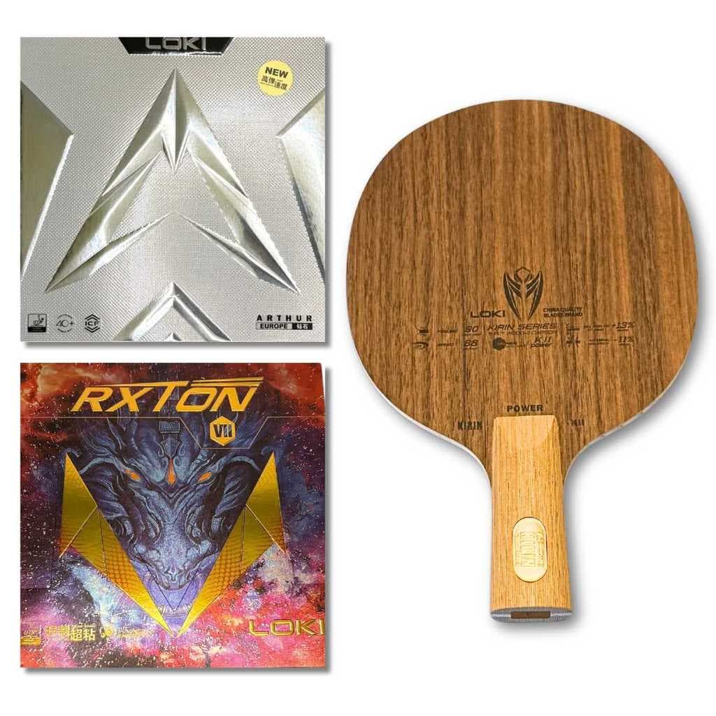 Raquete Tênis de Mesa Loki K11 Classineta + Arthur + Rxton7