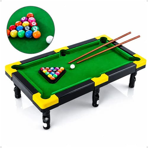 Mesa De Sinuca Bilhar Portátil Infantil Snooker Verde Jogo Diversão Em Família Garantida
