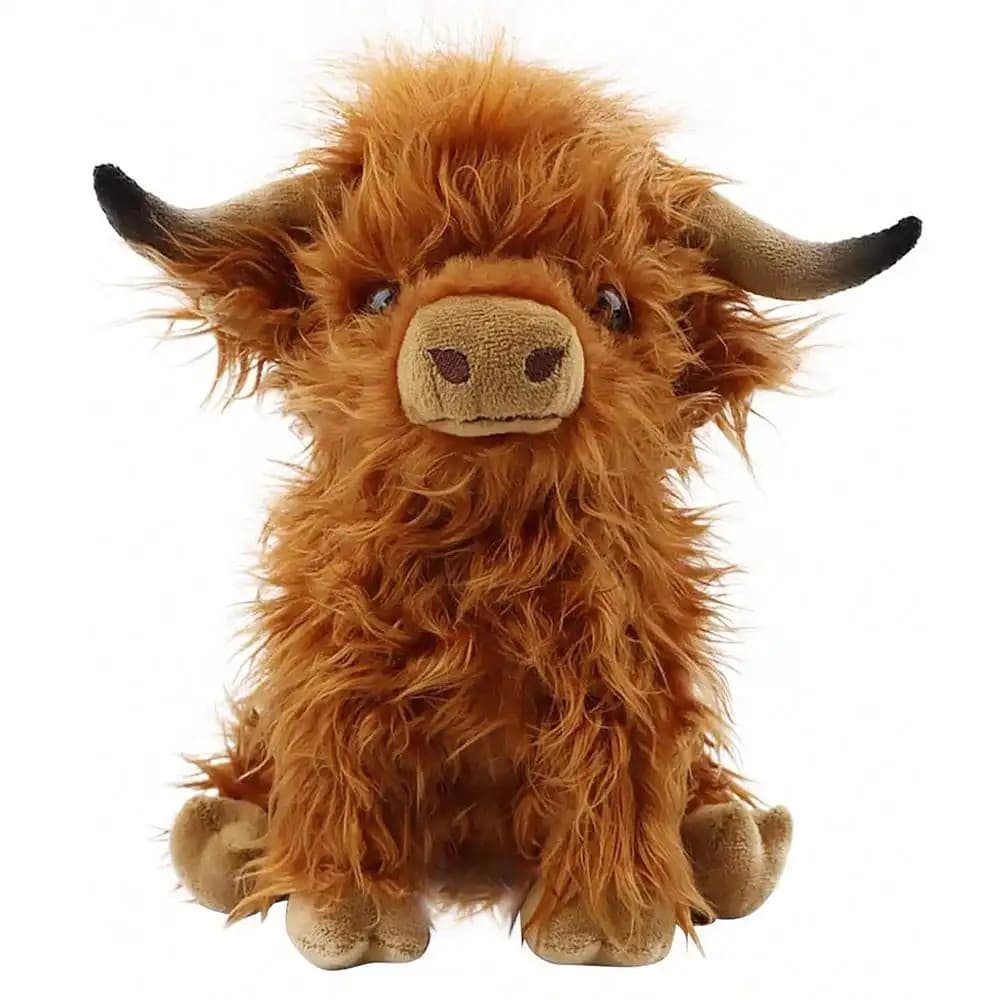 Brinquedo de Pelúcia Vaca Highland, 1 Peça, Animal de Pelúcia Adorável, Macio e Confortável ao Toque, Melhor Decoração p