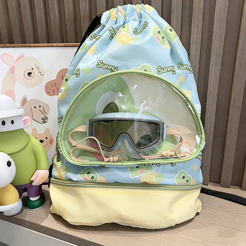 Saco de armazenamento de natação crianças à prova dwaterproof água saco de natação seco molhado separação mochila ao ar