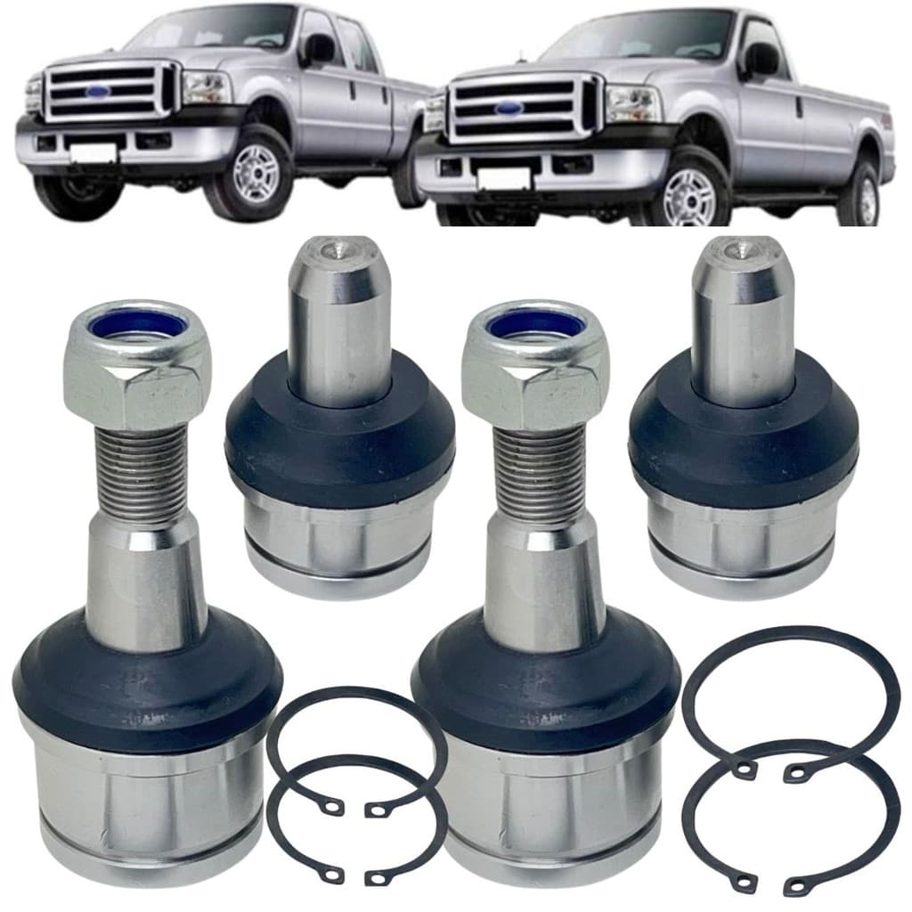 KIT 4 PIVÔ BANDEJA MANGA EIXO SUSPENSÃO DIANTEIRA FORD F250 F350 4X2 1998 A 2019