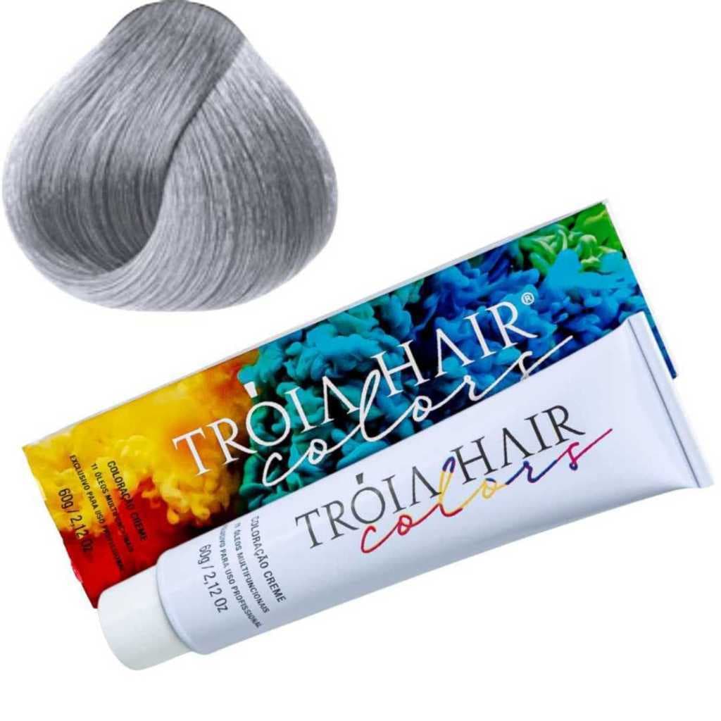 Coloração em Creme Permanente #Metal Azulado - Troia Hair colors 60g