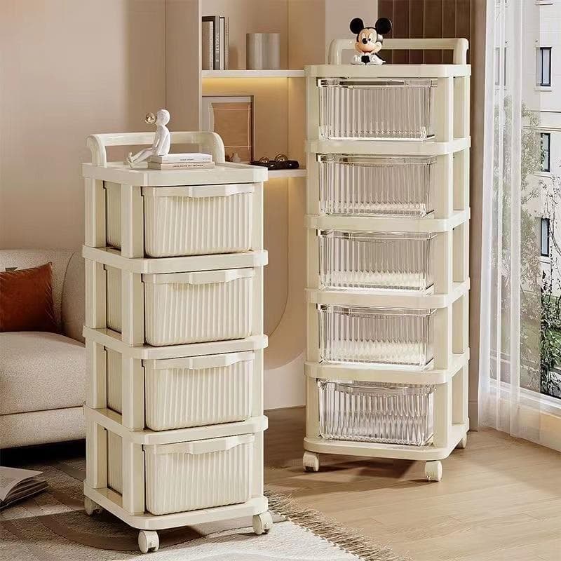 Carrinho pequeno lanche Rack piso gaveta tipo doméstico Multi-camada armazenamento de brinquedos do bebê diversos armári