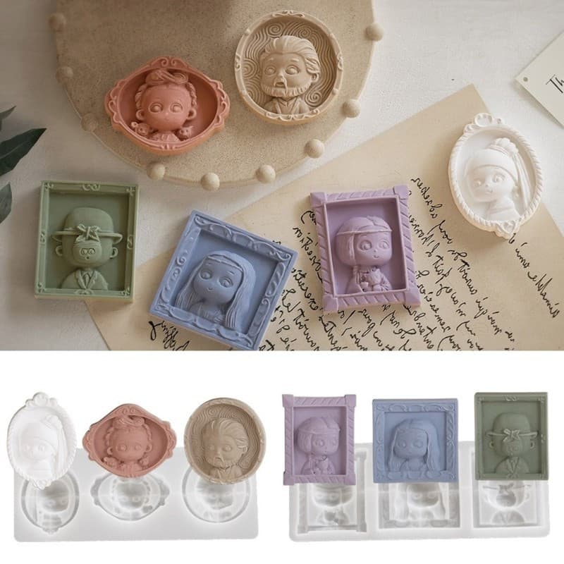 Moldes De Retrato De Silicone Estone Estatueta Artesanato Para Sabão