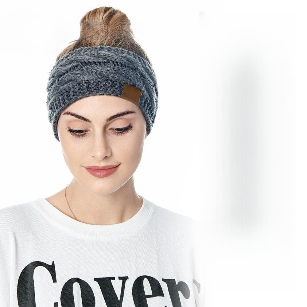 Faixa de Cabelo de Crochê para Mulheres, Faixa de Cabelo Confortável Forrada de Lã, Faixa de Cabelo Elástica Moderna par