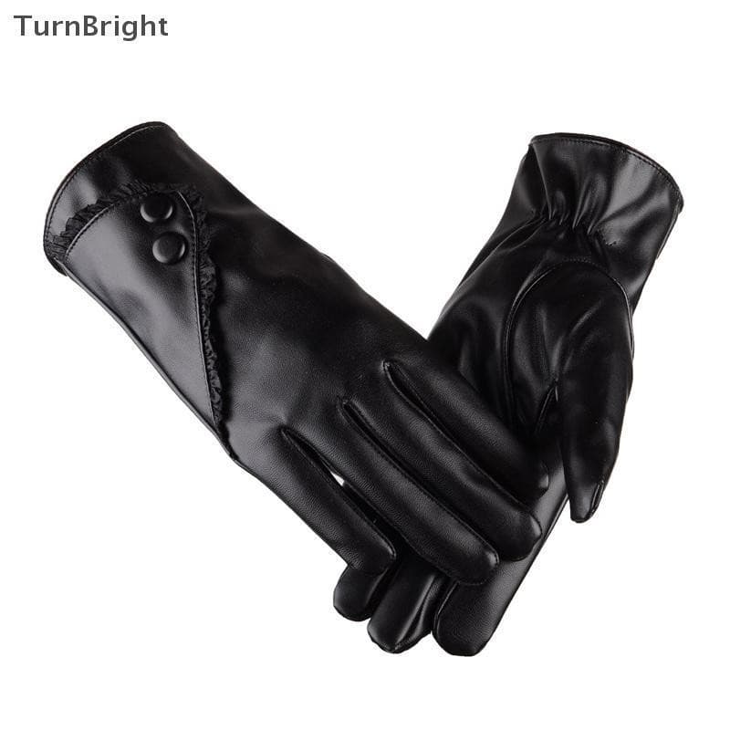 [TurnBright] Luvas de Couro Femininas de Veludo Curto e Fino para Condução com Tela Sensível ao Toque [MY] UDKG