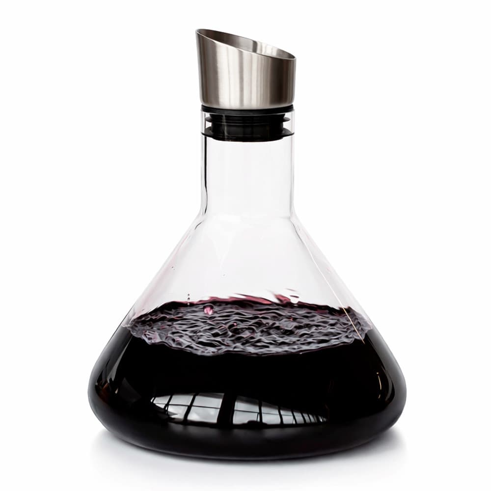 Decanter de Vinho 1,5 Litros Cristal com Aerador de Vinho em Inox