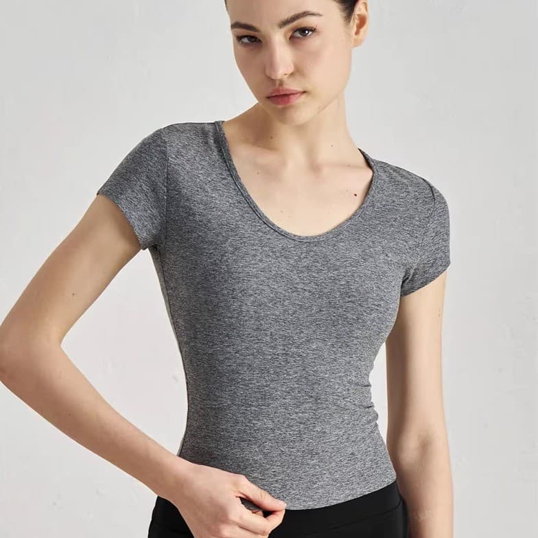 Comércio exterior confortável esportes de manga curta pele-amigável nu Yoga Wear High-End sentido cintura estreita