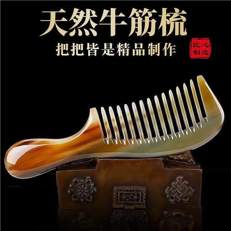 Pente de chifre de iaque Anti-cabeça massagem meridiana longo engrossado Natural estático feminino longo perda de cabelo