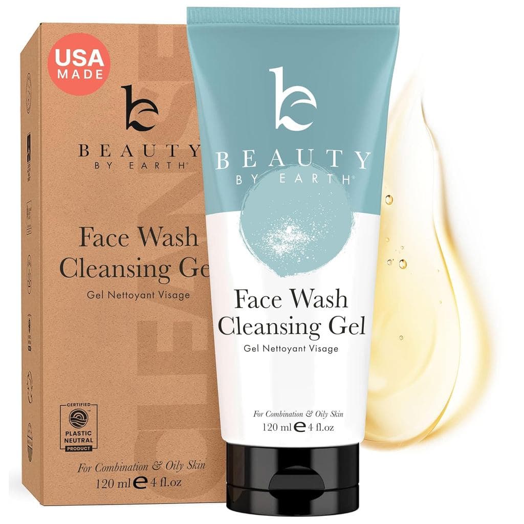 Beauty by Earth Clean Face Wash - Fabricado nos EUA com Ingredientes Orgânicos e Naturais, Limpador Facial Não Tóxico AY