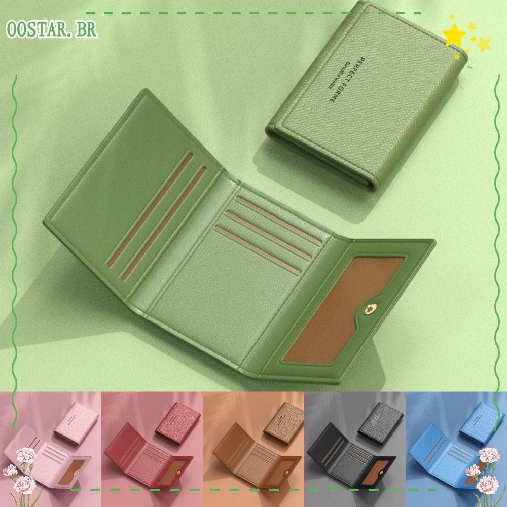Bolsa Masculina OOSTAR , Carteiras Masculinas De Couro De Cor Sólida , Porta-Fotos Multifuncional Para Vários Cartões