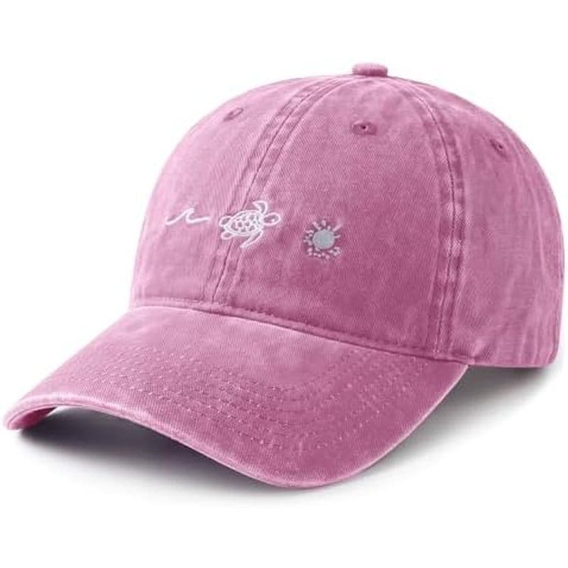 Chapéus De Beisebol De Praia Femininos Tartaruga Marinha Sol Gráfico Havaiano Bordados Ajustáveis Uni Bonés De Férias De