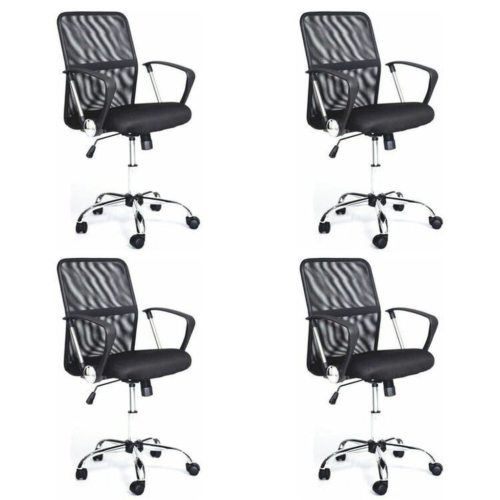 Kit 4 Cadeiras de Escritorio Diretor Tela Mesh Comfort Preto Cadeira Diretor