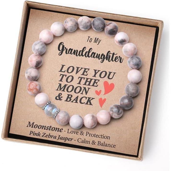 Presentes de Páscoa para Filha/Neta/Nepo - Amor/Proteção - Pulseira de Cristal Natural com Significado - Presentes Feito