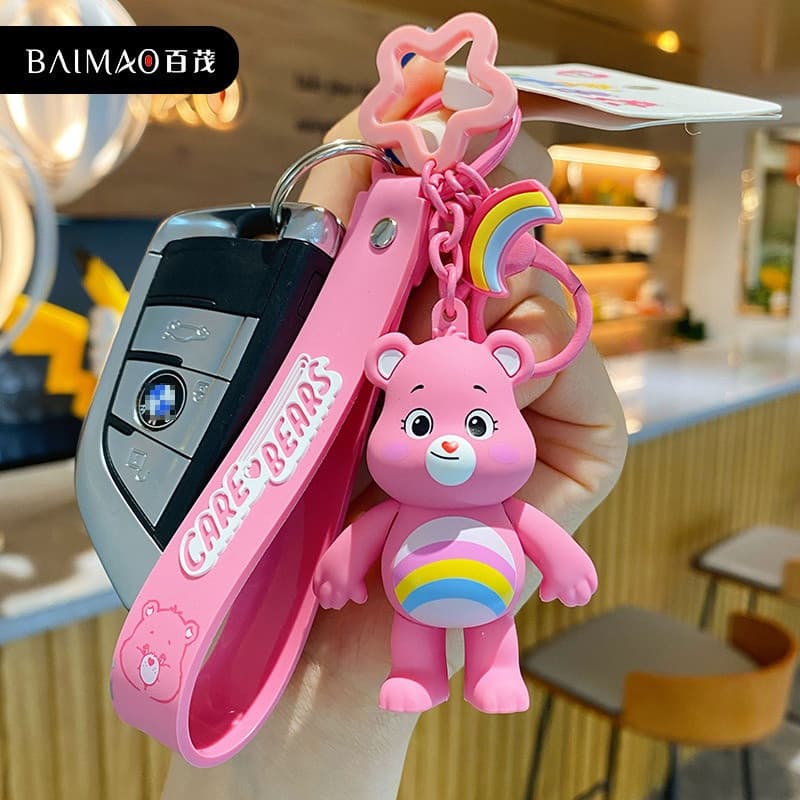 Cuidados Com O Urso Arco-Íris De Amor Feliz Chaveiro De Sunshine Cute Toy Keychain Bag Pendant