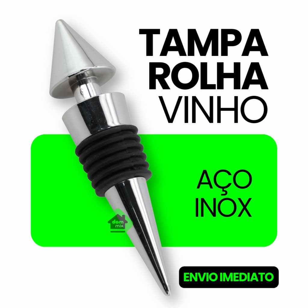 Tampa Para Garrafa De Vinho Inox l Tampa Rolha Vinho