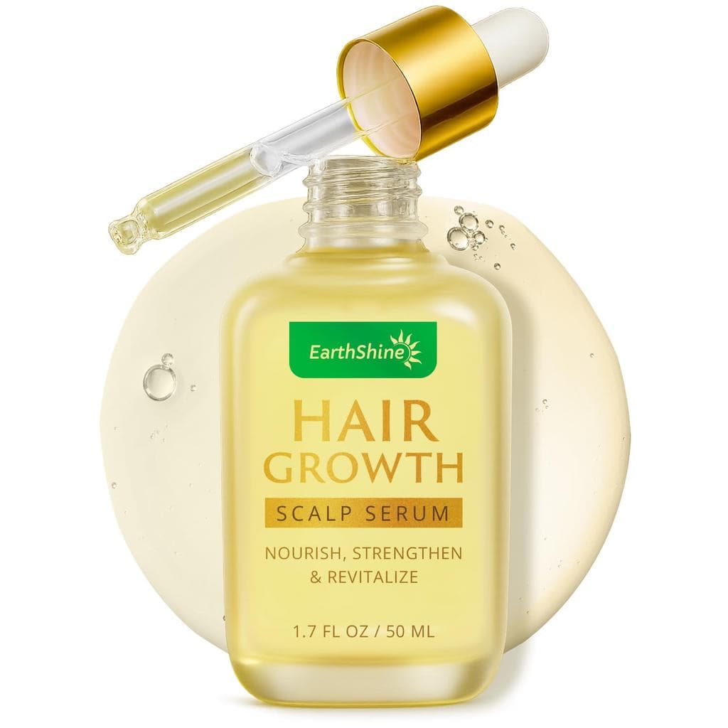 Sérum Avançado para Crescimento Capilar EarthShine: Sérum Antiqueda para Couro Cabeludo de 50mL - Sérum para Espessament