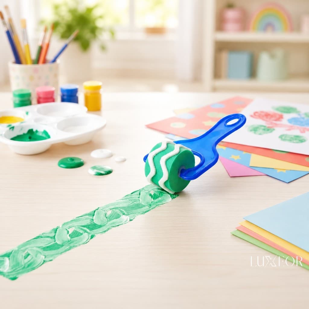 Kit 4 Rolo De Pintura Com Textura Atividade Escolar Infantil Artesanato Criativo Rolo De Espuma EVA Carimbo