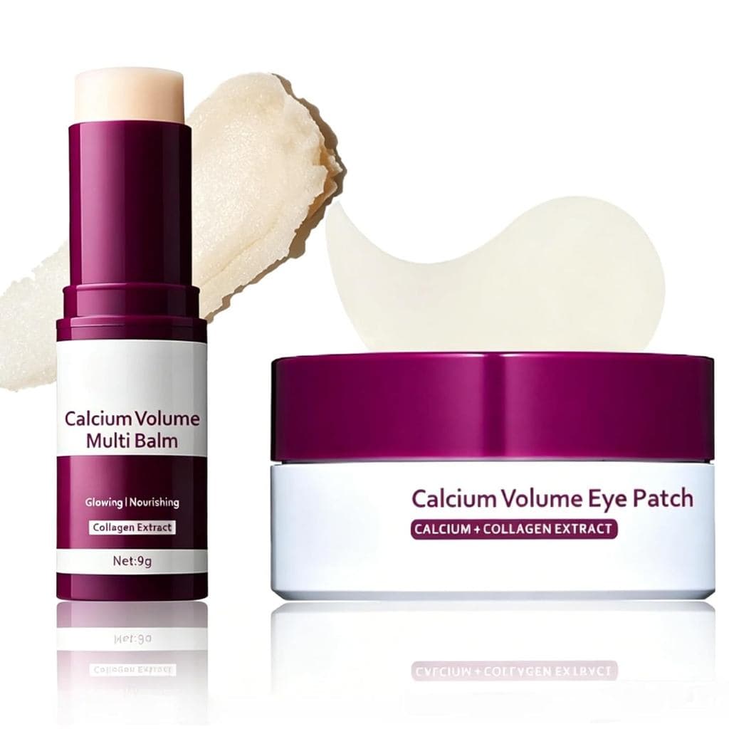 KOEC Calcium Volume Eye Patch 60un & Volume Multi Balm, Calcium Volume Wrinkle Stick, Hidratação Profunda, Firmeza e Ela
