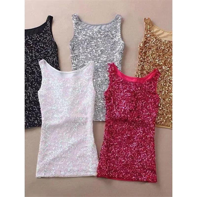 Colete slim fit De Lantejoulas Da Moda Feminina