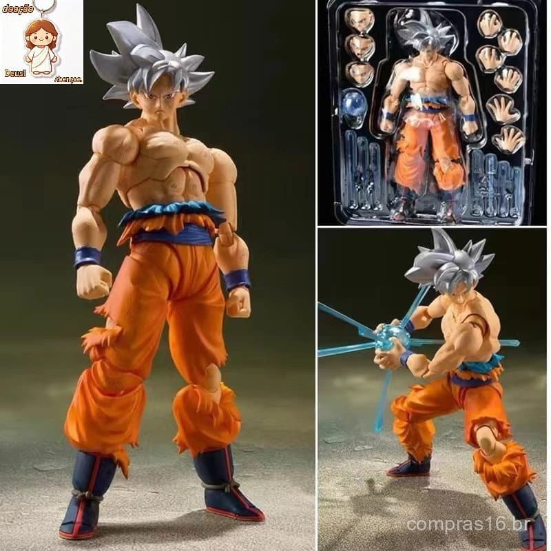 Boneco Goku Instinto Superior 15 cm Articulado Dragon Ball Z