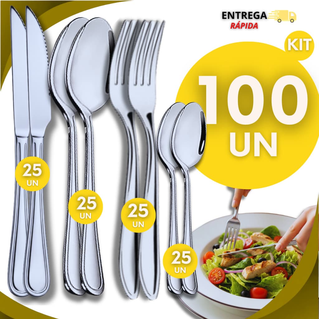 Garfos, Facas e Colheres De Sopa e Sobremesa Inox Ideais Para o Dia a Dia Faqueiro Talheres