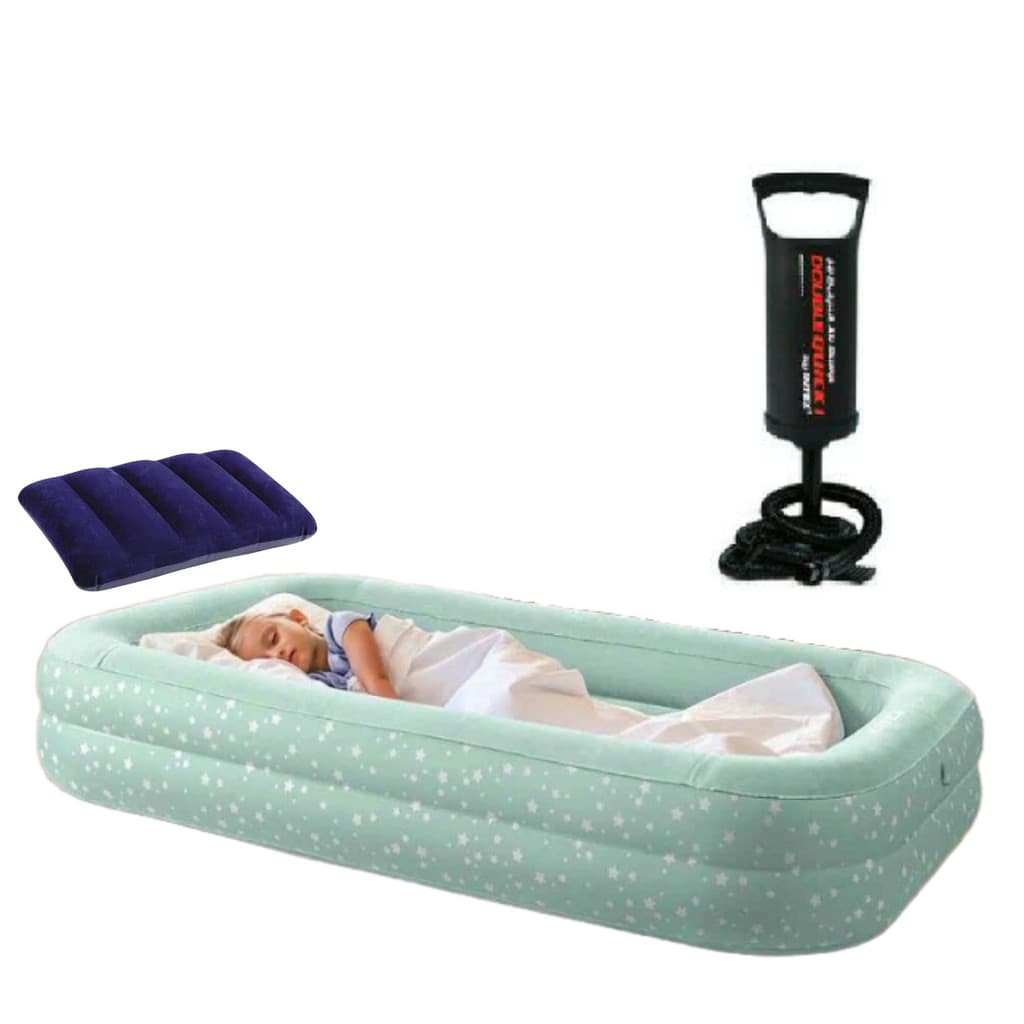 KIT COLCHÃO INFLÁVEL JUVENIL INTEX + TRAVESSEIRO INFLÁVEL