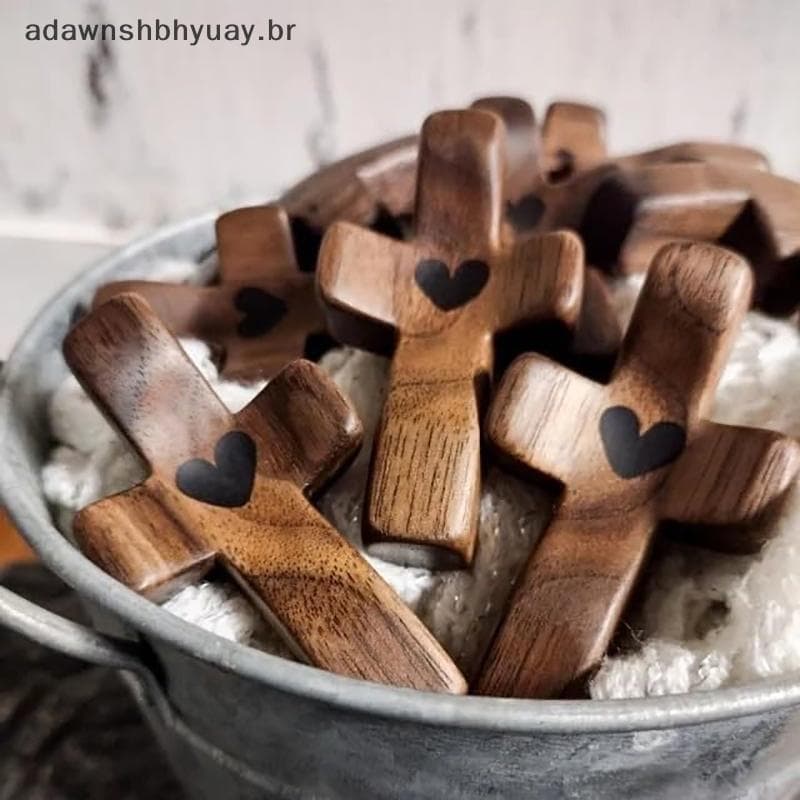 Adawnshbyuay 3 Peças Cruz Meu Coração Presente De Incentivo De Madeira Portátil Com Epóxi Para Transportar Poeta Suporte