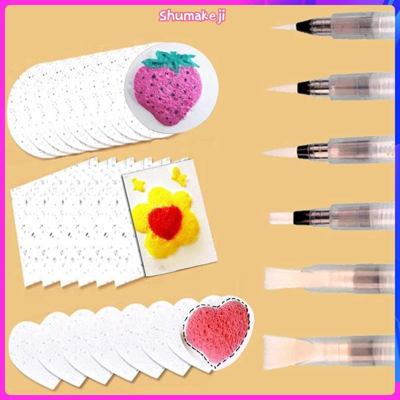 Papel De Desenho De Arte 3D 30 Unidades Esponja De Tela Mágica Com Pincel De Água DIY Crianças Pintura 3D