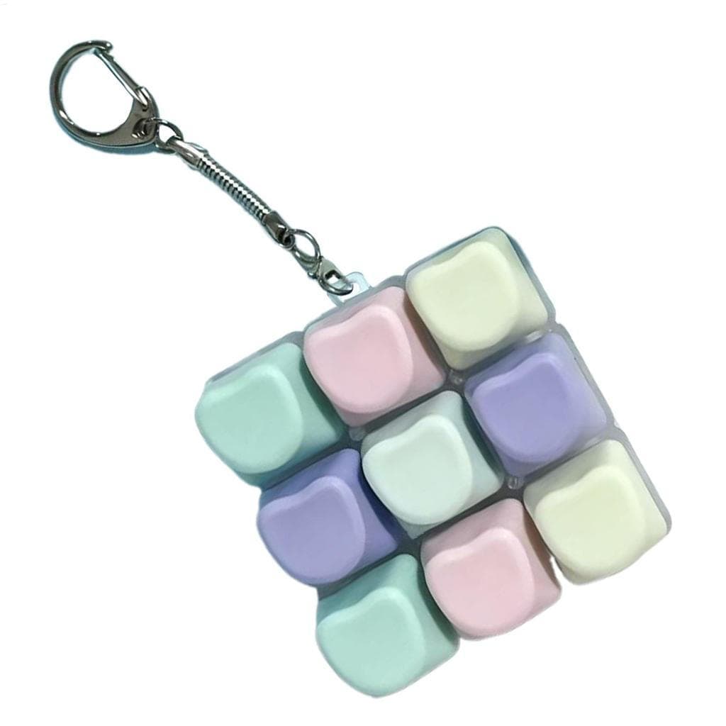 9 Teclas Teclado Brinquedo Fidget Chaveiro Botão Em Forma De Coração Dedo Clicker Brinquedos Alívio Do Estresse Presente