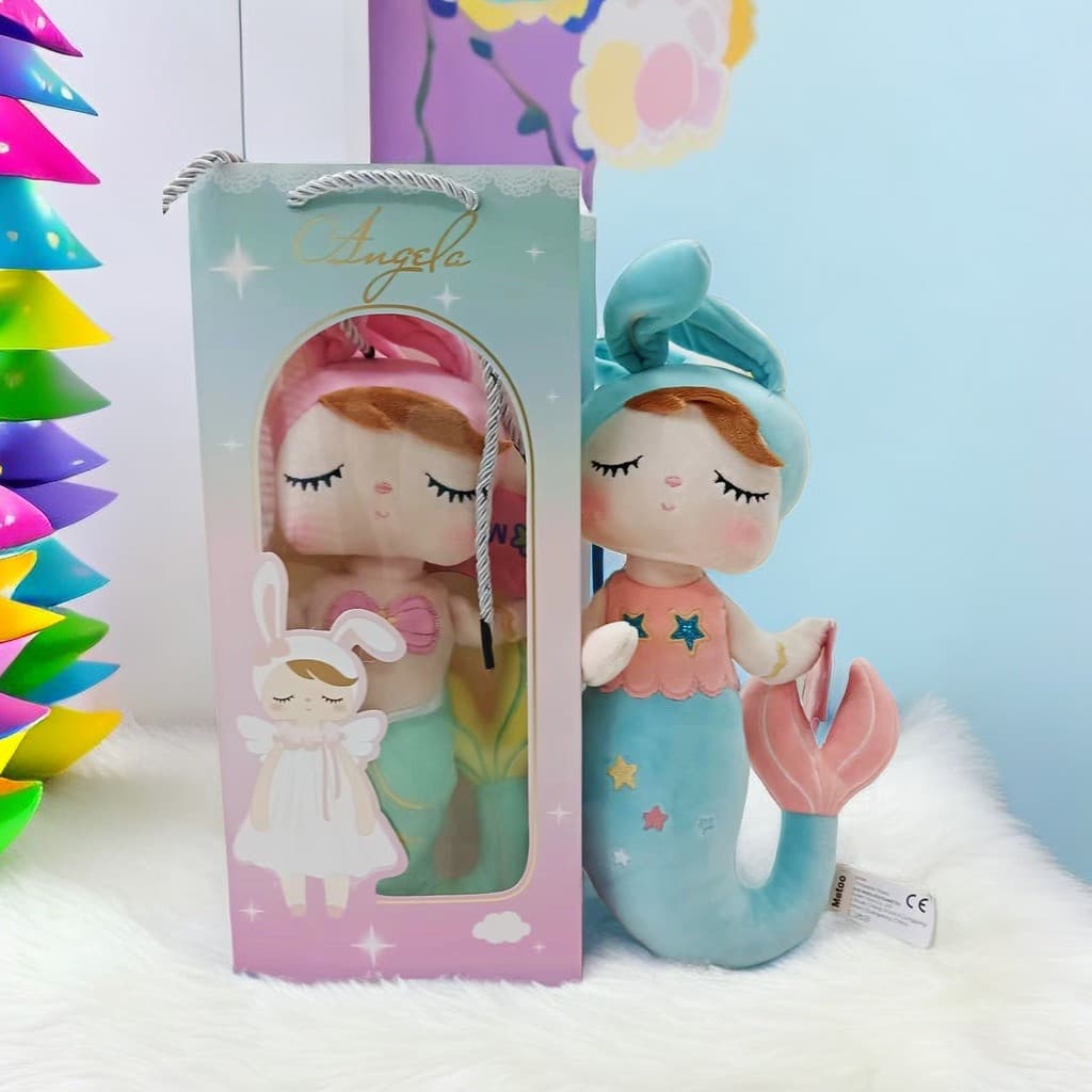 Conjunto de Presente Metoo Angela Sereia, Boneca Princesa Sereia, Presente Exquisito, Coleção Kawaii, Brinquedos de Pelú