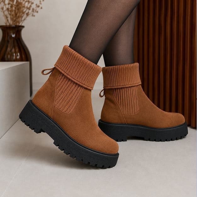 Coturno Feminino Camurça Cano Dobrável Bota da Moda Feminina 34 ao 39 Estilosa Qualidade Premium