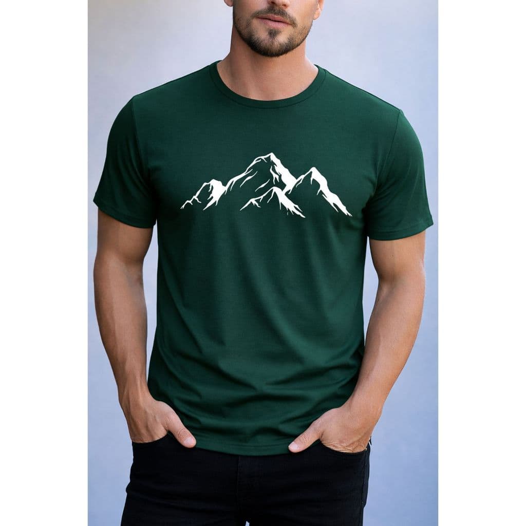 Camiseta Streetwear Montanha Minimalista Algodão Premium