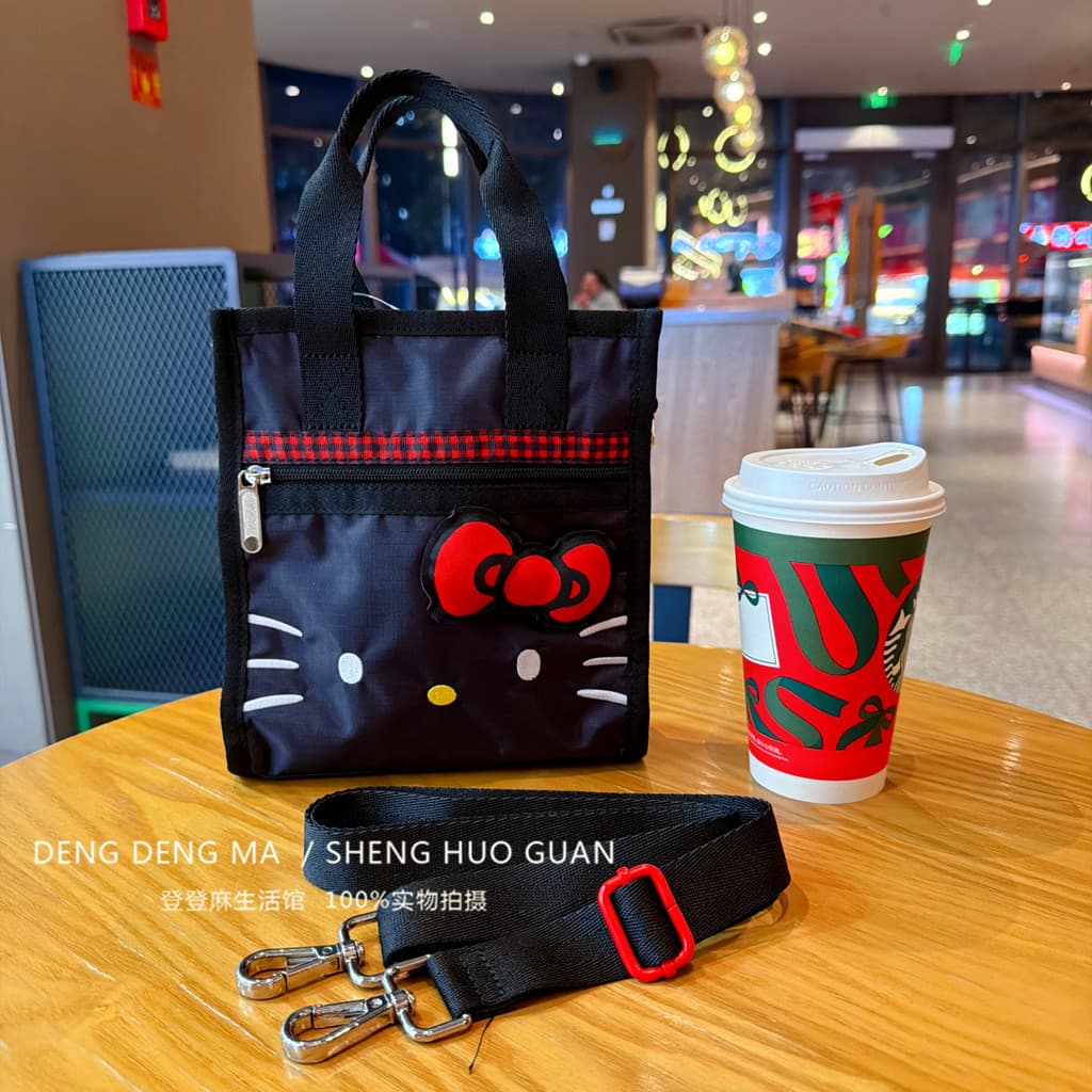 Nova série HelloKitty Sugar Cube Bolsa fofa Hello Kitty Bolsa de ombro Bolsa mensageiro Bolsa de cosméticos