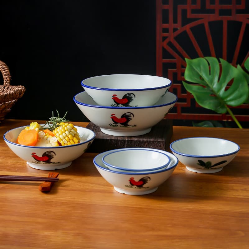 Hong Kong estilo TVB casa galo nostálgico Retro chapéu tigela Ramen tigela de sopa Hotel comercial grande tigela à moda