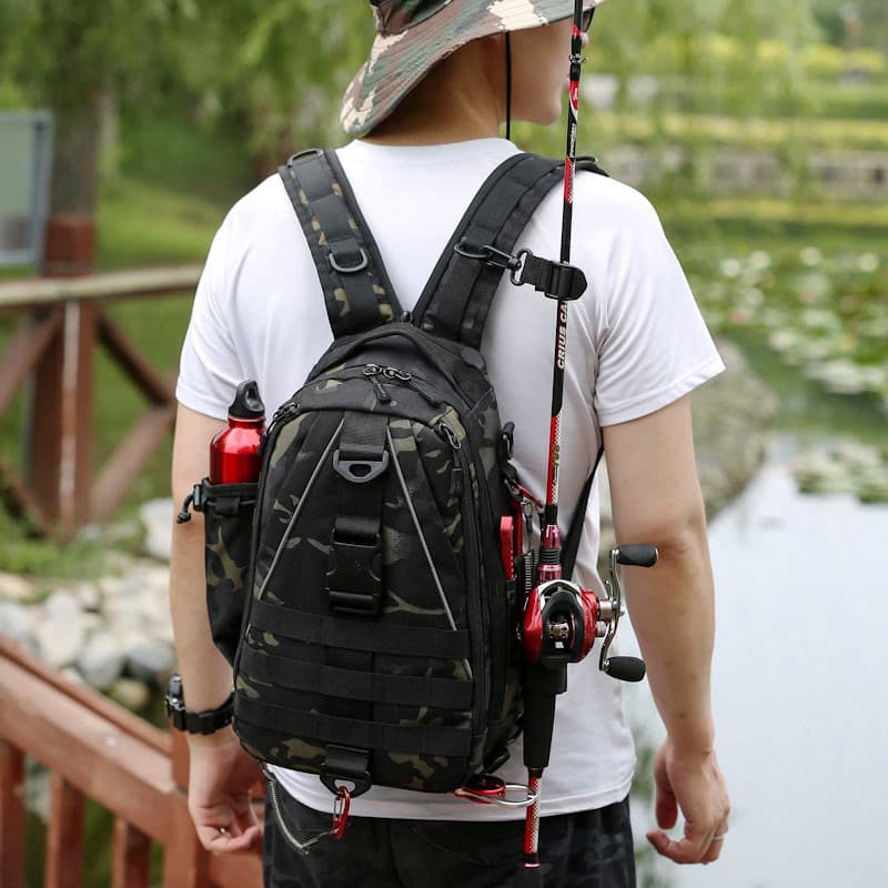 Guardian isca saco mensageiro multifuncional cintura de ombro mochila pólo saco equipamento ao ar livre pesca saco