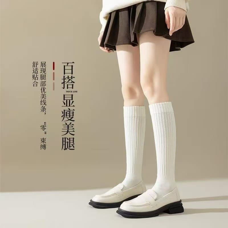 Meias femininas de outono e inverno, meias até o joelho, resistentes a odores, de comprimento médio, estilo japonês, mod