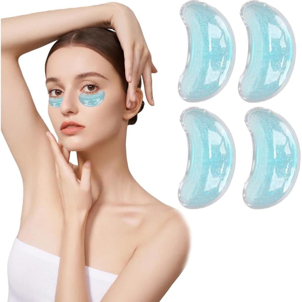 Patches Oculares Reutilizáveis 2 Pares de Compressas de Gelo em PVC para Abaixo dos Olhos, Almofadas de Resfriamento Por